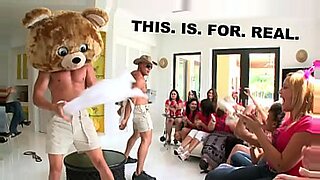 dancing with a stripper and a bear is one great party