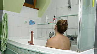 sexy black haired teen valeria pleasuring under the shower