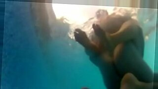 three dyke teens fun in swimming pool